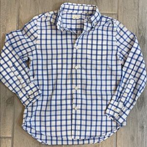 J Crew Crewcuts 8 Boys Windowpane Blue Shirt